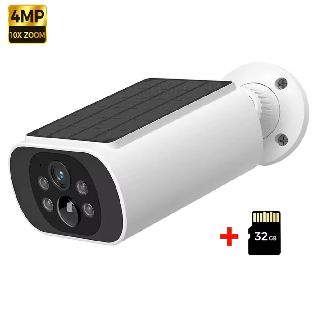 Solar WiFi Outdoor Security Camera 2.5K – AI Motion Detect, Color Night Vision, Wireless