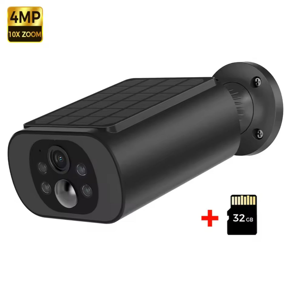 Solar WiFi Outdoor Security Camera 2.5K – AI Motion Detect, Color Night Vision, Wireless